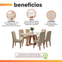 Ver imagem 5 de Conjunto Sala de Jantar Mesa Tampo em Vidro 1,60m Maria 6 Cadeiras Tati Madeirado-Cappuccino