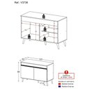 Ver imagem 3 de Balcão Cozinha Gabinete Pia 120cm 2 Portas Veneza Multimóveis V3738 Preto/Dourado