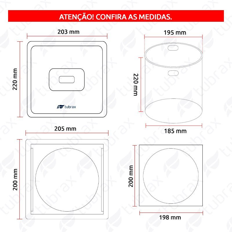 LIXEIRA DE EMBUTIR EM ACO INOX COM ACABAMENTO ESCOVADO ROSE- LAC0003-C - 3