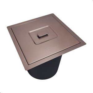 LIXEIRA DE EMBUTIR EM ACO INOX COM ACABAMENTO ESCOVADO ROSE- LAC0003-C