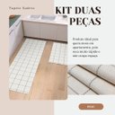 Ver imagem 4 de Tapete Jogo Cozinha 2 Peças Passadeira 1,30m X 0,45m Capacho 0,65m X 0,45m Antiderrapante