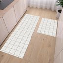 Ver imagem 1 de Tapete Jogo Cozinha 2 Peças Passadeira 1,30m X 0,45m Capacho 0,65m X 0,45m Antiderrapante