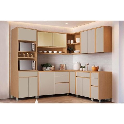 Kit Cozinha 9 Peças Condessa CZ420 Carv/Greige Nesher