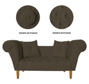 Ver imagem 5 de Namoradeira Recamier Sofá Decorativo 02 Lugares Dubai Suede Marrom - Incasa Decor