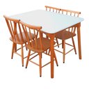 Ver imagem 1 de Jogo de Jantar Colonial Brisa Mesa 110x80cm 04 Cadeiras Mel, Rustico Top:mel Tampo Branco