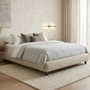 Ver imagem 2 de Cama King Base Box Pés Madeira 210cm Nami Linho Cru - Nexta Casa