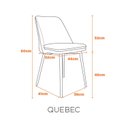 Ver imagem 2 de Kit 2 Cadeiras para Sala de Jantar Estofada em Couro Quebec Cinza/Grafiti