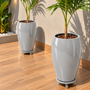 Ver imagem 2 de Vaso Vietnamita Fibra de Vidro Tóquio g 74cm Grande Plantas Cinza Claro