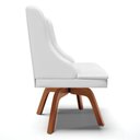 Ver imagem 5 de Kit 10 Cadeiras Estofadas para Sala de Jantar Base Giratória de Madeira Lia Sintético Branco -