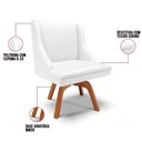 Ver mais imagens de Kit 10 Cadeiras Estofadas para Sala de Jantar Base Giratória de Madeira Lia Sintético Branco -