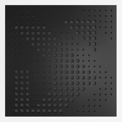 Painel Acústico Absorvedor Decorativo Skal01 60x60cm Maestra:preto/preto