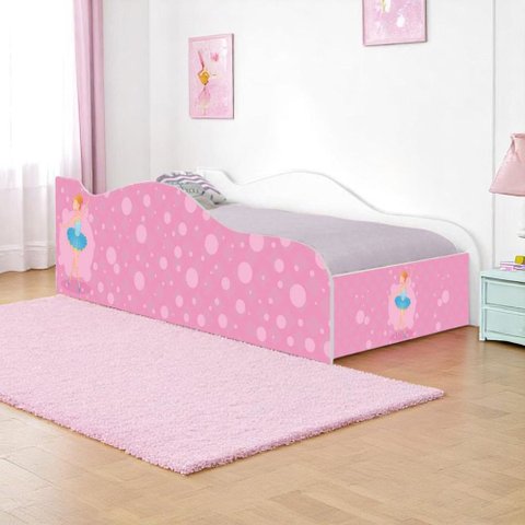 Mini Cama Infantil 157,5x72,5cm com Proteção Lateral Personagens K02 - D’Rossi