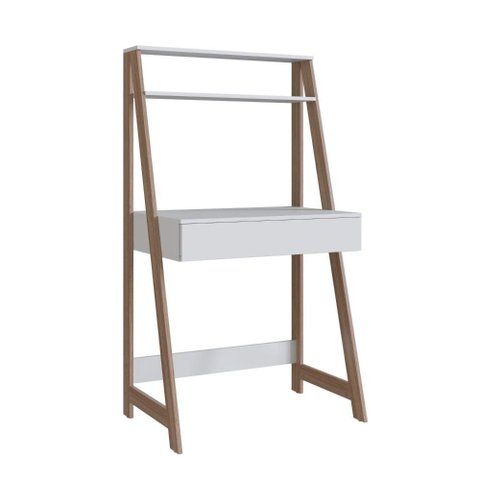 Escrivaninha com Estante Emovell B80 1 Gaveta Branco Montana MDP 15 mm com Nichos Organizadores