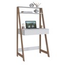 Ver imagem 2 de Escrivaninha com Estante Emovell B80 1 Gaveta Branco Montana MDP 15 mm com Nichos Organizadores