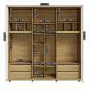 Ver imagem 3 de Guarda-Roupa Casal com 6 Portas com Espelho e 4 Gavetas Internas com Maleiro Canadá Cinza/Cinamomo/Grafite