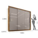 Ver imagem 4 de Quarto de Casal Completo com Guarda Roupa e Cabeceira com 2 Mesas de Apoio Sallêto Móveis