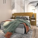 Ver mais imagens de Quarto de Casal Completo com Guarda Roupa e Cabeceira com 2 Mesas de Apoio Sallêto Móveis