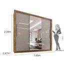 Ver imagem 4 de Quarto de Casal Completo com Guarda Roupa e Cabeceira com 2 Mesas de Apoio Sallêto Móveis