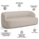 Ver imagem 7 de Sofá 2 Lugares Curvo Orgânico Living 150cm Barolo L06 Linho Bege