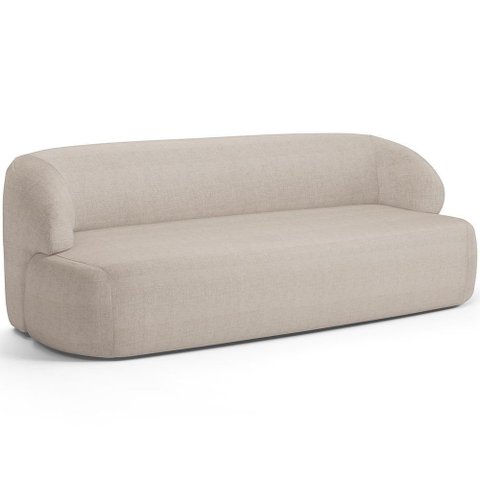 Sofá 2 Lugares Curvo Orgânico Living 150cm Barolo L06 Linho Bege