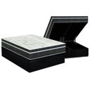 Ver imagem 1 de Cama Box Baú Queen: Colchão Molas Orthoflex Bonnel Venezia + Base CRC Suede Black(158x198)