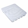 Porta Talheres Organizador C- Tampa 35x30x5cm 6 Divisórias Branco - 1