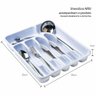 Porta Talheres Organizador C- Tampa 35x30x5cm 6 Divisórias Branco - 4