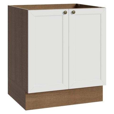 Balcão de Cozinha 70 cm 2 Portas (sem Tampo) Rustic/Branco Vik Madesa