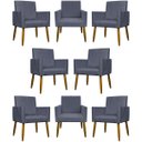 Ver imagem 1 de Kit 8 Poltronas Mari Suede Cores Pé Palito 30 Cm Castanho