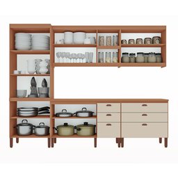 Cozinha Completa Modulada Jessica 100% MDF com 2 Balcões Independentes 10 Portas e 6 Gavetas Tuboarte - 2