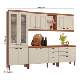 Cozinha Completa Modulada Jessica 100% MDF com 2 Balcões Independentes 10 Portas e 6 Gavetas Tuboarte - 3