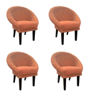 Ver imagem 1 de Kit 4 Cadeiras Sala de Estar Liz Veludo Terracota