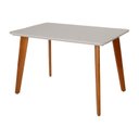 Ver mais imagens de Conjunto Mesa e 4 Cadeiras Madeira Maciça, Tampo Off White, Rattan Natural e Assento Estofado Verona