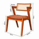 Ver imagem 5 de Conjunto Mesa e 4 Cadeiras Madeira Maciça, Tampo Off White, Rattan Natural e Assento Estofado Verona