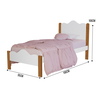 Cama de Solteiro Feminina Nina 100% MDF Padrão Meninas:‎ Branco/Nature - 5