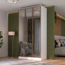 Ver imagem 1 de Guarda Roupa Ravi em Mdf 3 Portas Reflecta 120,5x232,2cm Branco 1120