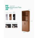 Ver imagem 4 de Livreiro Multiuso Flex 2 Portas Sala Escritório Home Office Cozinha Despensa ou Lavanderia - Nature