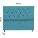 Ver imagem 2 de Cabeceira Cama Box Casal 140 cm Geovana Suede Azul Turquesa