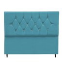 Ver imagem 1 de Cabeceira Cama Box Casal 140 cm Geovana Suede Azul Turquesa