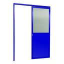 Ver imagem 4 de Porta de Correr Suspensa Meia Lambril Meia Vidro Esq L.25 Azul 210x100 Brimak