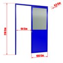 Ver imagem 3 de Porta de Correr Suspensa Meia Lambril Meia Vidro Esq L.25 Azul 210x100 Brimak
