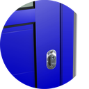 Ver imagem 2 de Porta de Correr Suspensa Meia Lambril Meia Vidro Esq L.25 Azul 210x100 Brimak