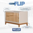 Ver imagem 6 de Dormitório Infantil Flip Guarda Roupa 4 Portas, Cômoda 1 Porta e Berço Areia Fosco/savana -