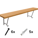 Ver imagem 4 de Prateleira Suspensa 30x100cm Suporte Mão Francesa Gancho