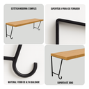 Ver imagem 7 de Prateleira Suspensa 30x100cm Suporte Mão Francesa Gancho