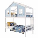 Ver imagem 3 de Beliche Casinha Dos Sonhos com Varanda Madeira Maciça Branco|Azul Housin