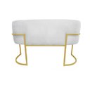 Ver imagem 5 de Namoradeira Luana Base Dourada Suede Branco