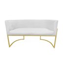 Ver imagem 2 de Namoradeira Luana Base Dourada Suede Branco