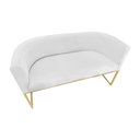 Ver imagem 1 de Namoradeira Luana Base Dourada Suede Branco