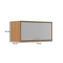Ver imagem 4 de Armário Aéreo Cozinha 70 Cm Domus 1 Porta Nogal/branco - Hecol Móveis